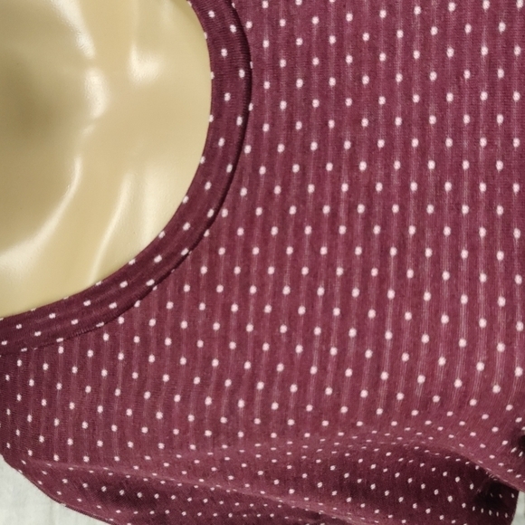 SUZANNE Betro Cap Sleeve Burgundy w/White Polka Dot Dress Size Medium - Picture 2 of 12